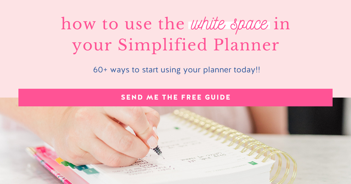 photo of a woman writing in a simplified planner